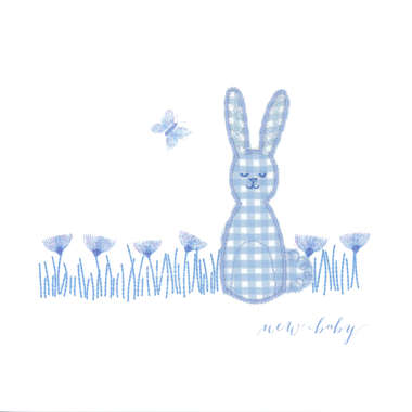 Photography of Blue Gingham Rabbit