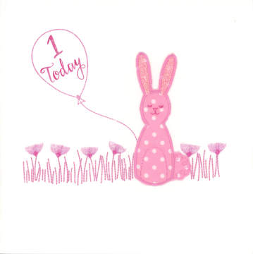 Pink Spotty Rabbit with balloon