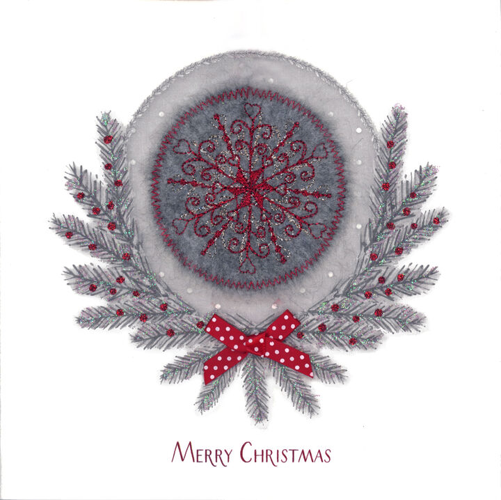 Grey Fluffy Snowflake Bauble