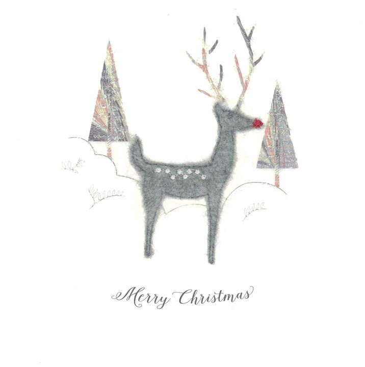 Grey Fluffy Reindeer