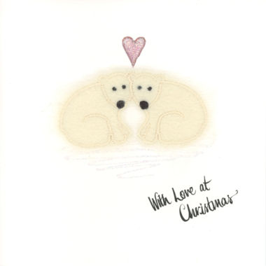 Photography of Cream Polar Bears with Heart