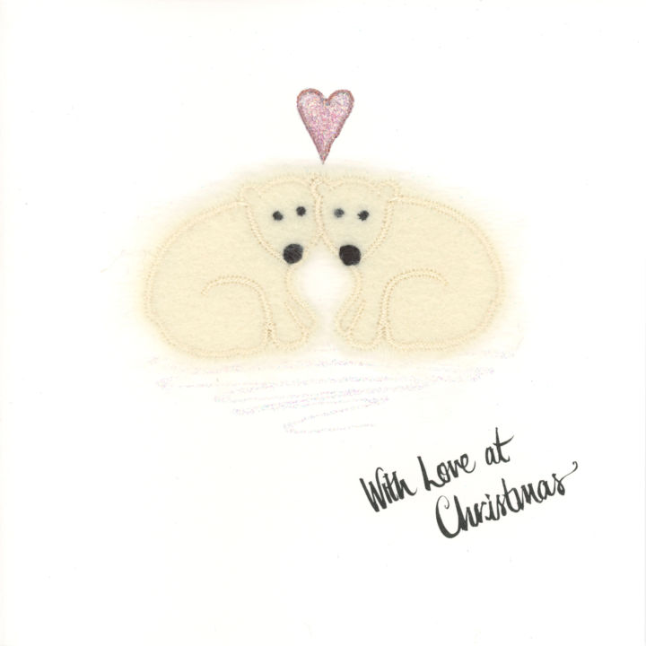Cream Polar Bears with Heart