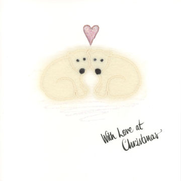 Cream Polar Bears with Heart