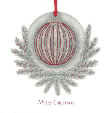 Photography of Stripey Bauble in a Fir Wreath