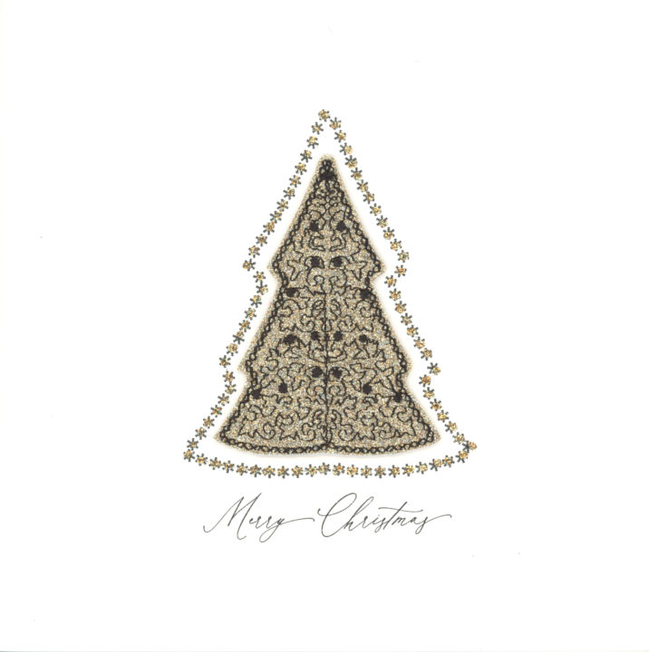 Gold Sparkling Glitter Christmas Tree
