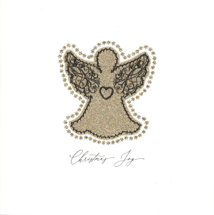 Gold Sparkling Glitter Christmas Angel