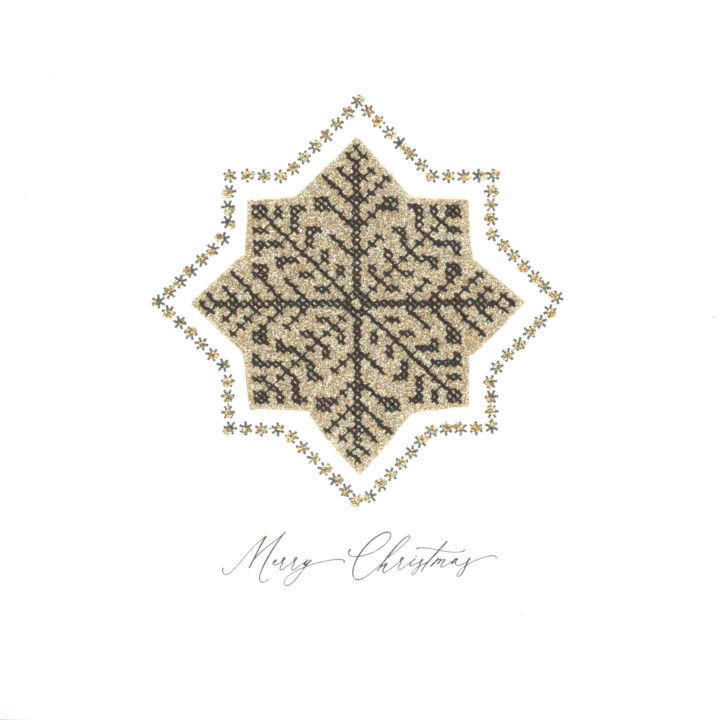 Gold Sparkling Glitter Christmas Snowflake