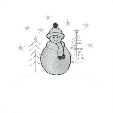 Silver Glitter Christmas Snowman