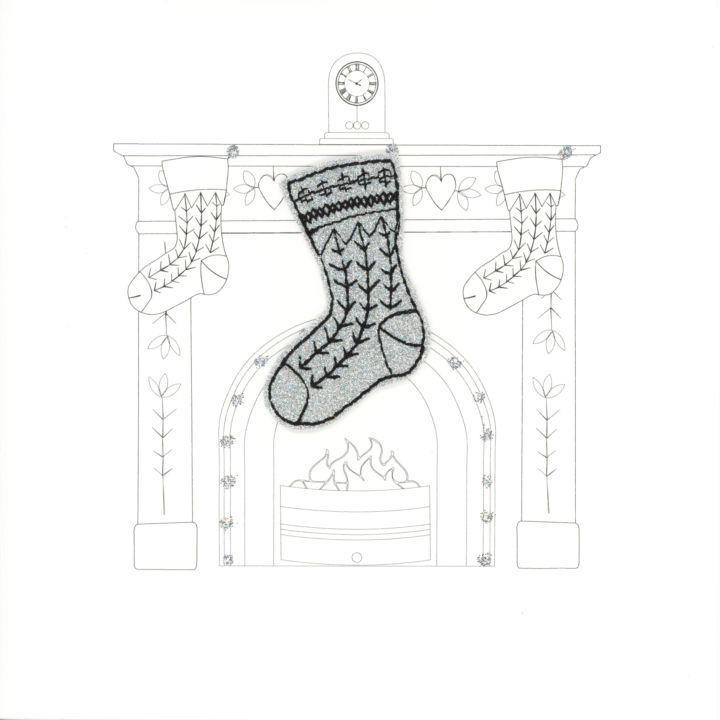 Silver Glitter Christmas Stocking