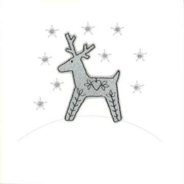 Silver Glitter Christmas Reindeer