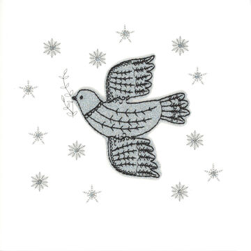 Silver Glitter Christmas Dove