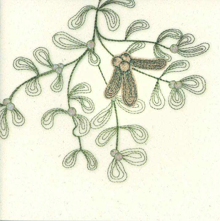 Gold Glitter Mistletoe