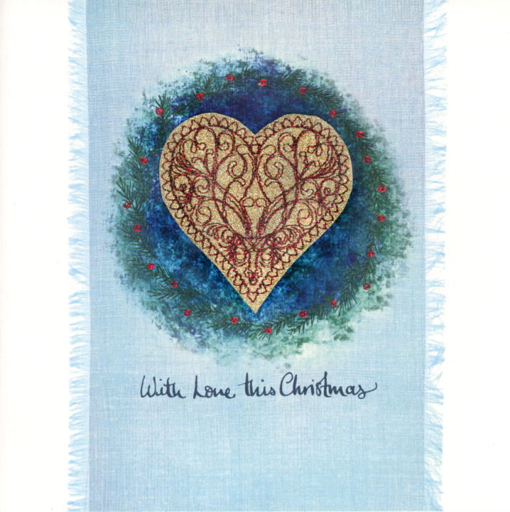 Heart in a Teal Fir Wreath