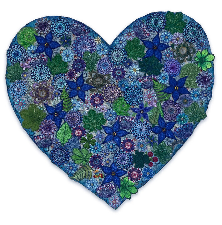 Blue Flower Heart (Wall Art)