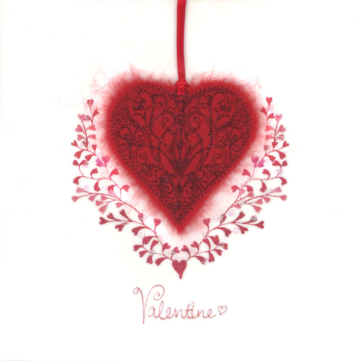 Valentine Red Filigree Heart