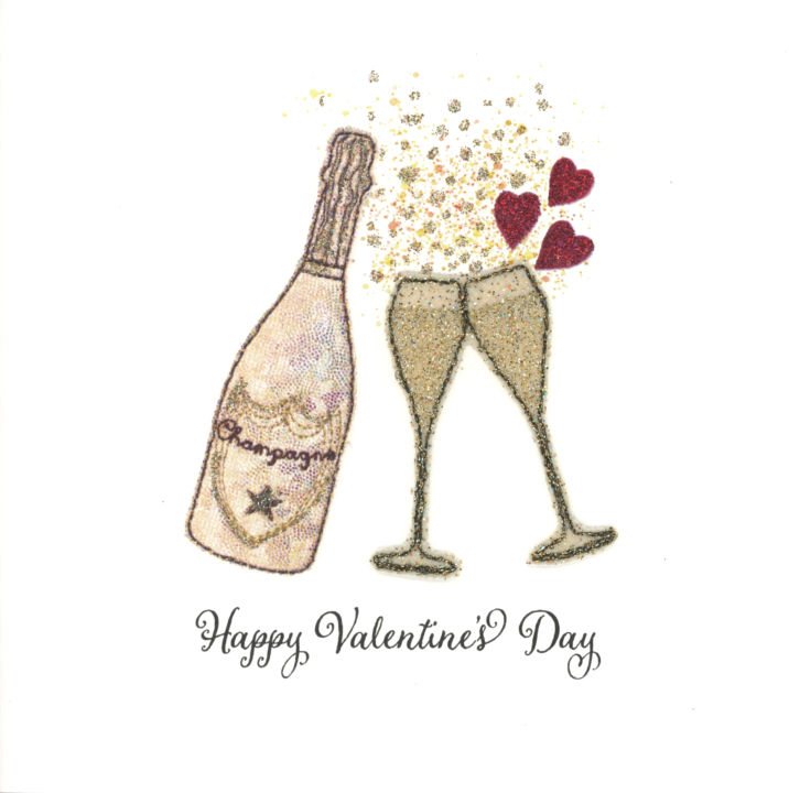 Champagne Glasses with Hearts