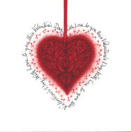 Valentine Red Calligraphic Heart