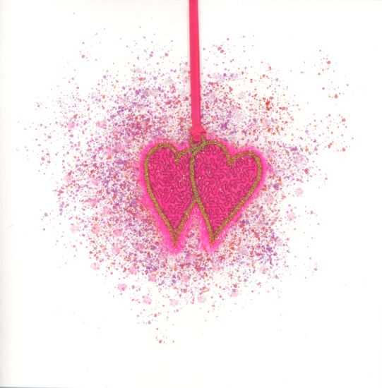 Bright Pink Double Hearts